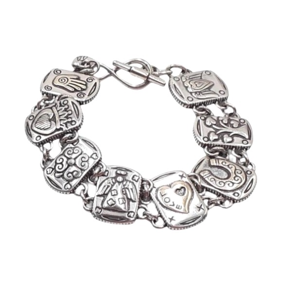VTG Brighton Tree of Life Symbol Bracelet Silver Tone Link Toggle Inspiration - Picture 3 of 9